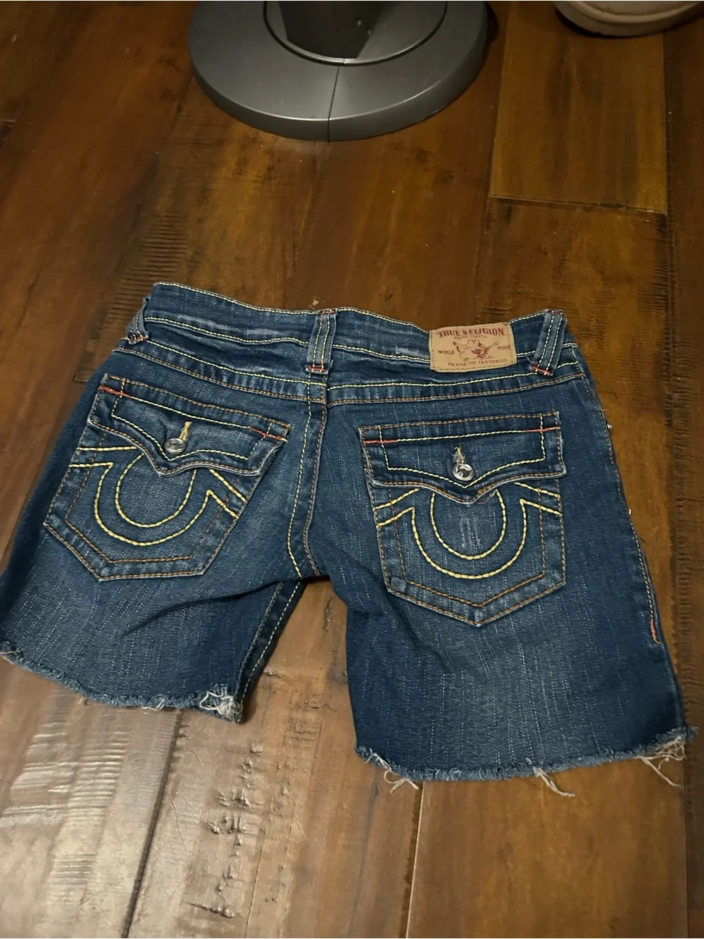 True Religion Dark Blue Denim Cutoff Shorts